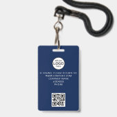 Benutzerdefiniertes Mitarbeiter-QR-Code-Event Blau Ausweis (Rückseite mit Lanyard)