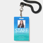 Benutzerdefiniertes Mitarbeiter-QR-Code-Event Blau Ausweis (Vorderseite mit Lanyard)
