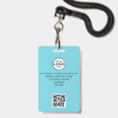 Benutzerdefiniertes Mitarbeiter-QR-Code-Event Blau Ausweis (Rückseite mit Lanyard)