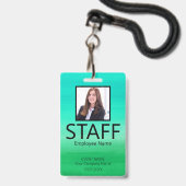 Benutzerdefiniertes Mitarbeiter-QR-Code-Event Grün Ausweis (Vorderseite mit Lanyard)