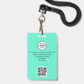 Benutzerdefiniertes Mitarbeiter-QR-Code-Event Grün Ausweis (Rückseite mit Lanyard)