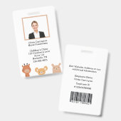 Benutzerdefiniertes Mitarbeiterfoto-Bar-Code-Logo- Ausweis (Vorder- & Rückseite)