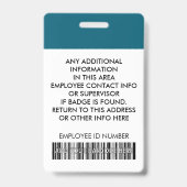 Benutzerdefiniertes Mitarbeiterfoto, Barcode, + Lo Ausweis (Rückseite)