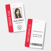 Benutzerdefiniertes Mitarbeiterfoto, Barcode, Logo Ausweis (Vorder- & Rückseite)