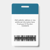 Benutzerdefiniertes Mitarbeiterfoto, Barcode, Logo Ausweis (Rückseite)