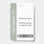 Benutzerdefiniertes Mitarbeiterfoto, Barcode, Logo Ausweis (Rückseite)