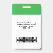 Benutzerdefiniertes Mitarbeiterfoto, Barcode, Logo Ausweis (Rückseite)