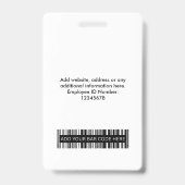 Benutzerdefiniertes Mitarbeiterfoto, Barcode, Logo Ausweis (Rückseite)