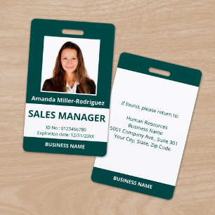Benutzerdefiniertes Mitarbeiterfoto Blau-Grün-Weiß Ausweis