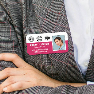 Benutzerdefiniertes Mitarbeiterfoto Firmenlogo Mag Namensschild