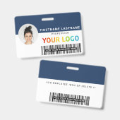 Benutzerdefiniertes Mitarbeiterfoto, Logo, Name, 2 Ausweis (Vorder- & Rückseite)
