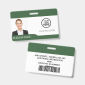 Benutzerdefiniertes Mitarbeiterfoto, Name, Logo, B Ausweis (Vorder- & Rückseite)