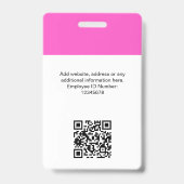 Benutzerdefiniertes Mitarbeiterfoto, QR-Code, Logo Ausweis (Rückseite)