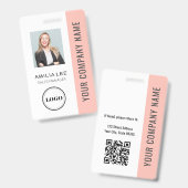 Benutzerdefiniertes Mitarbeiterfoto, QR-Code, Logo Ausweis (Vorder- & Rückseite)