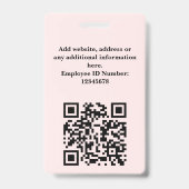 Benutzerdefiniertes Mitarbeiterfoto, QR-Code, Logo Ausweis (Rückseite)