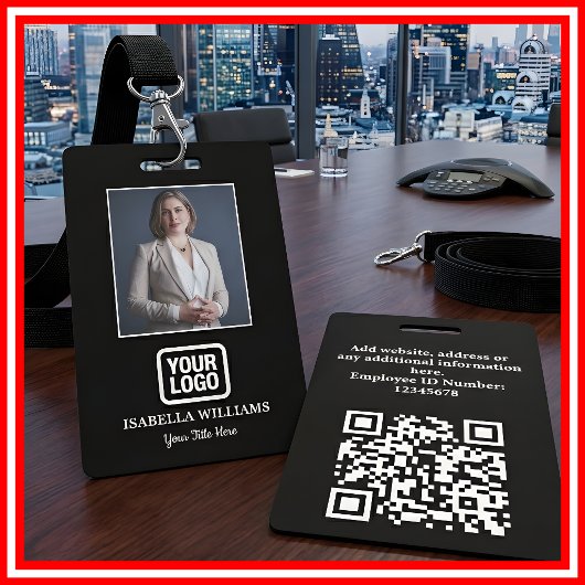 Benutzerdefiniertes Mitarbeiterfoto, QR-Code, Logo Ausweis