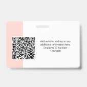 Benutzerdefiniertes Mitarbeiterfoto, QR-Code, Logo Ausweis (Rückseite)