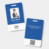 Benutzerdefiniertes Mitarbeiterfoto, QR-Code, Logo Ausweis (Vorder- & Rückseite)