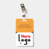 Benutzerdefiniertes Mitarbeiterfoto, QR-Code, Logo Ausweis (Rückseite mit Clip)