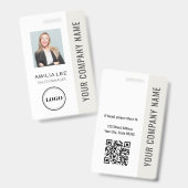 Benutzerdefiniertes Mitarbeiterfoto, QR-Code, Logo Ausweis (Vorder- & Rückseite)