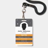 Benutzerdefiniertes Mitarbeiterfoto, QR-Code, Name Ausweis (Vorderseite mit Lanyard)