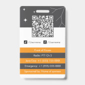 Benutzerdefiniertes Mitarbeiterfoto, QR-Code, Name Ausweis (Rückseite)