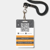 Benutzerdefiniertes Mitarbeiterfoto, QR-Code, Name Ausweis (Rückseite mit Lanyard)