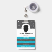 Benutzerdefiniertes Mitarbeiterfoto, QR-Code, Name Ausweis (Vorderseite mit Ausziehbar)