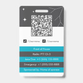 Benutzerdefiniertes Mitarbeiterfoto, QR-Code, Name Ausweis (Rückseite)