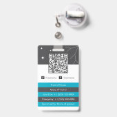 Benutzerdefiniertes Mitarbeiterfoto, QR-Code, Name Ausweis (Rückseite mit Ausziehbar)