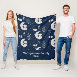 Benutzerdefiniertes Mitternachtsweihnachten | Navy Fleecedecke