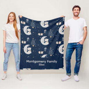 Benutzerdefiniertes Mitternachtsweihnachten Navy Fleecedecke