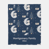 Benutzerdefiniertes Mitternachtsweihnachten | Navy Fleecedecke (Vorderseite)