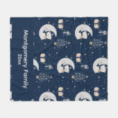 Benutzerdefiniertes Mitternachtsweihnachten | Navy Fleecedecke (Vorderseite (Horizontal))