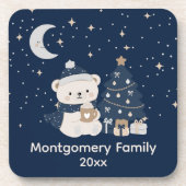 Benutzerdefiniertes Mitternachtsweihnachten | Navy Getränkeuntersetzer (Vorderseite)