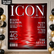 Benutzerdefiniertes Mode-Magazin-Banner, Schwarz-R