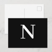 Benutzerdefiniertes modernes Alphabet Anfangsdesig Postkarte (Vorne/Hinten)