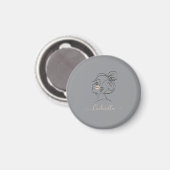 Benutzerdefiniertes modernes Design Monogramm-Gesc Magnet (Vorderseite/Rückseite)