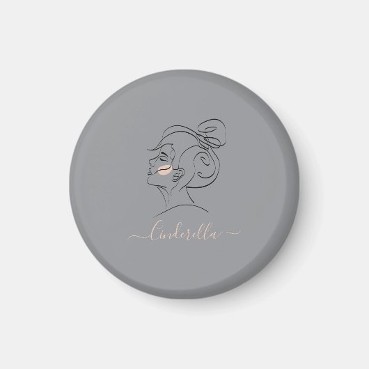 Benutzerdefiniertes modernes Design Monogramm-Gesc Magnet (Vorne)