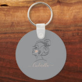 Benutzerdefiniertes modernes Design Monogramm-Gesc Schlüsselanhänger (Rückseite)