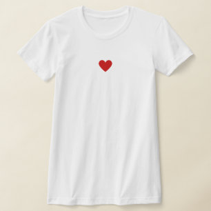 Benutzerdefiniertes Modernes Einfaches Rotes Herz T-Shirt