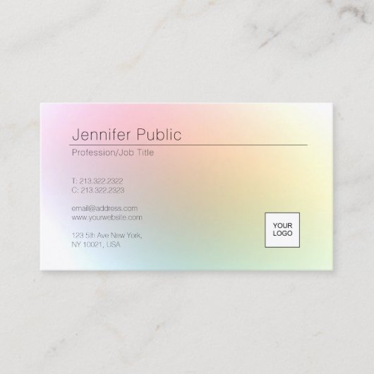 Benutzerdefiniertes modernes elegantes Vorlagenlog Visitenkarte (Vorderseite)