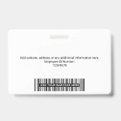 Benutzerdefiniertes modernes Foto, Bar, Logo, Name Ausweis (Rückseite)