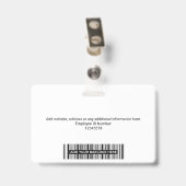 Benutzerdefiniertes modernes Foto, Bar, Logo, Name Ausweis (Rückseite mit Clip)