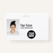 Benutzerdefiniertes modernes Foto, Bar, Logo, Name Ausweis (Vorderseite)