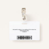 Benutzerdefiniertes modernes Foto, Bar, Logo, Name Ausweis (Rückseite mit Klammer)