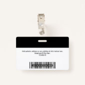 Benutzerdefiniertes modernes Foto, Bar, Logo, Name Ausweis (Rückseite mit Klammer)