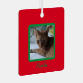 Benutzerdefiniertes, modernes Foto Rot Grün Ornament Aus Metall (Vorderseite Rechts)