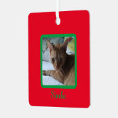 Benutzerdefiniertes, modernes Foto Rot Grün Ornament Aus Metall (Vorderseite links)