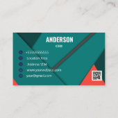 Benutzerdefiniertes modernes geometrisches Aquamar Visitenkarte (Rückseite)
